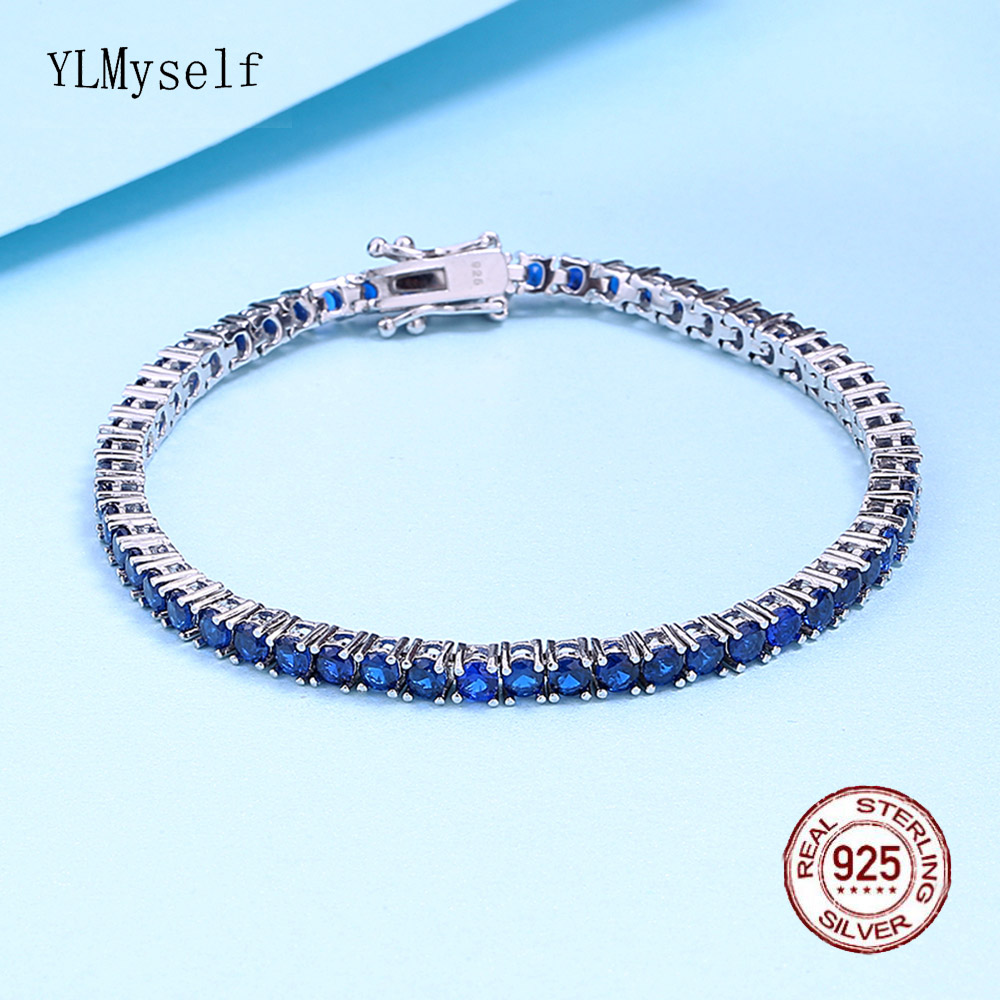Tennis Bracelet Cubic - سوار تنس من الفضة النقية للرجال