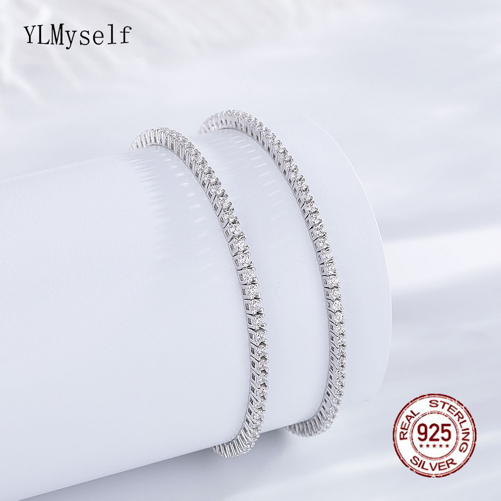 Tennis Bracelet Cubic - حقيقي الفضة 1.75 مللي متر/1.5 مللي