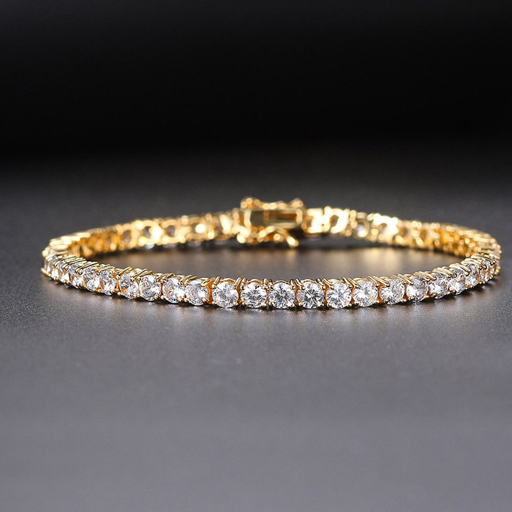 الصلبة الفضة غرامة مجوهرات سلس - مراجعة Tennis Bracelet Cubic وسعره