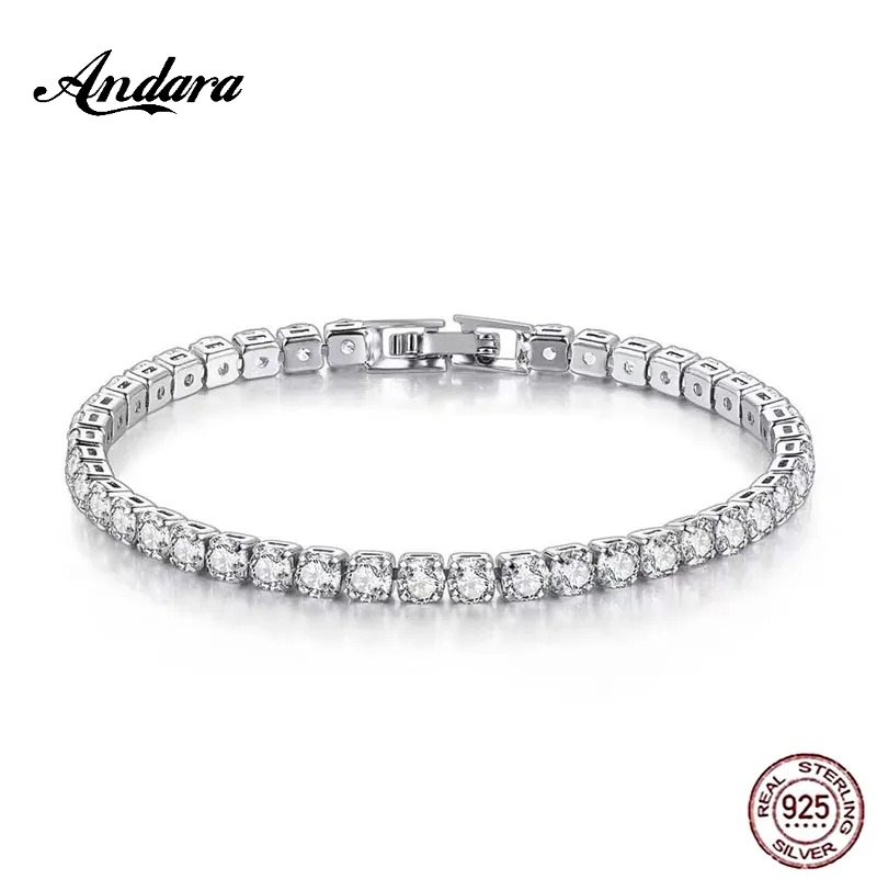 سوار تنس من الفضة الإسترلينية  - مراجعة Tennis Bracelet Cubic وسعره