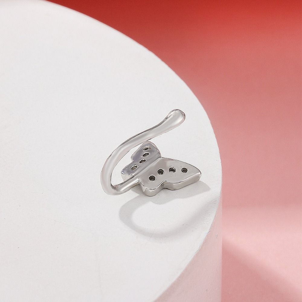 حلقة أنف بتصميم فراشة مرصعة با - مراجعة Ear Cuff No Piercing وسعره