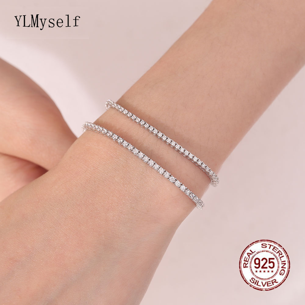 حقيقي الفضة 1.75 مللي متر/1.5  - مراجعة Tennis Bracelet Cubic وسعره