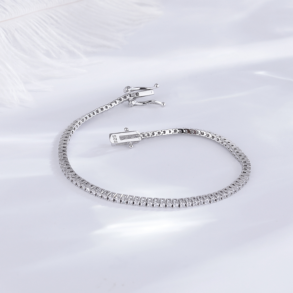 حقيقي الفضة 1.75 مللي متر/1.5  - مراجعة Tennis Bracelet Cubic وسعره