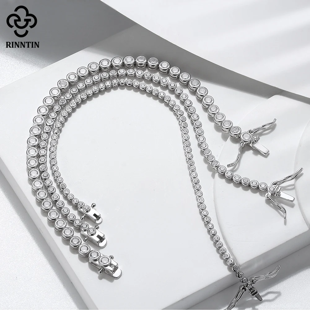 Rinntin لامعة سوار للتنس 925 ف - مراجعة Tennis Bracelet Cubic وسعره