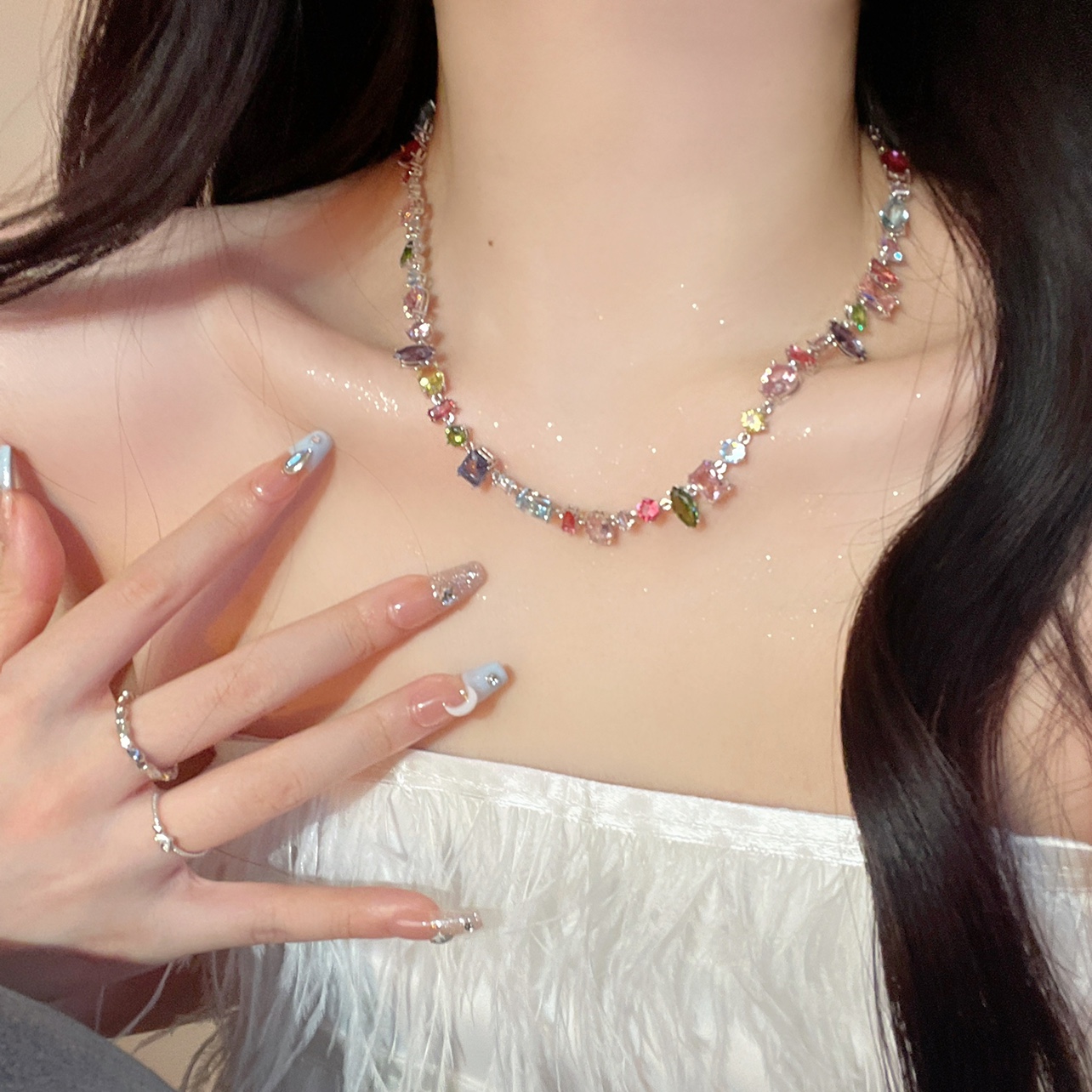 قلادة سلسلة تنس من حبات الزركو - مراجعة Tennis Bracelet Cubic وسعره