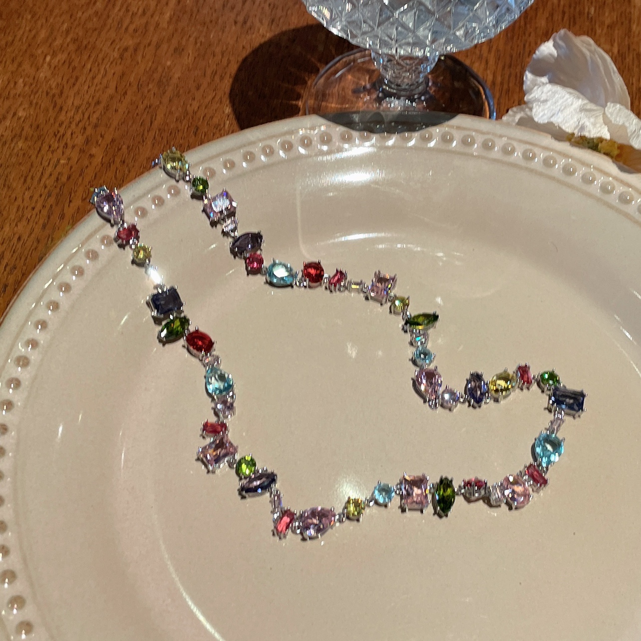 قلادة سلسلة تنس من حبات الزركو - مراجعة Tennis Bracelet Cubic وسعره