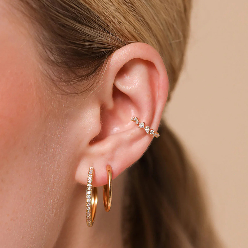 1 قطعة مطلي 24K الذهب أحادية أ - مراجعة Ear Cuff No Piercing وسعره