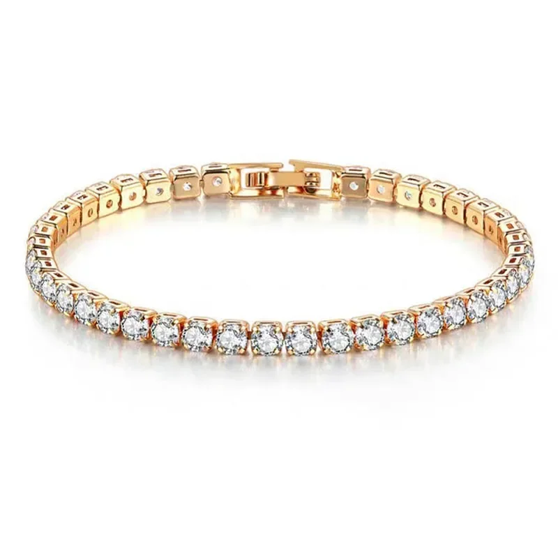 سوار تنس هيب هوب للنساء ، فضي  - مراجعة Tennis Bracelet Cubic وسعره