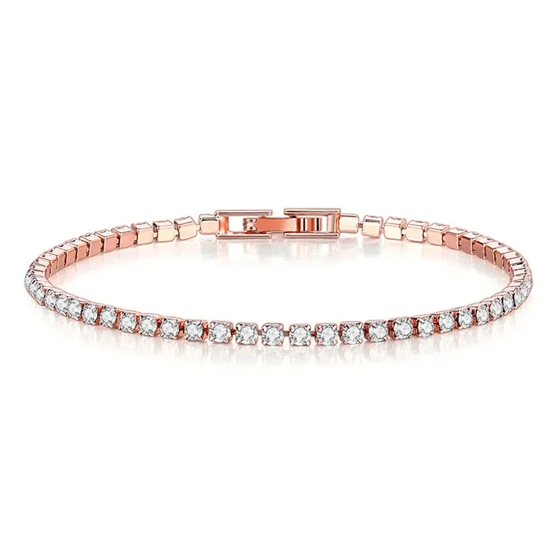 سوار تنس هيب هوب للنساء ، فضي  - مراجعة Tennis Bracelet Cubic وسعره