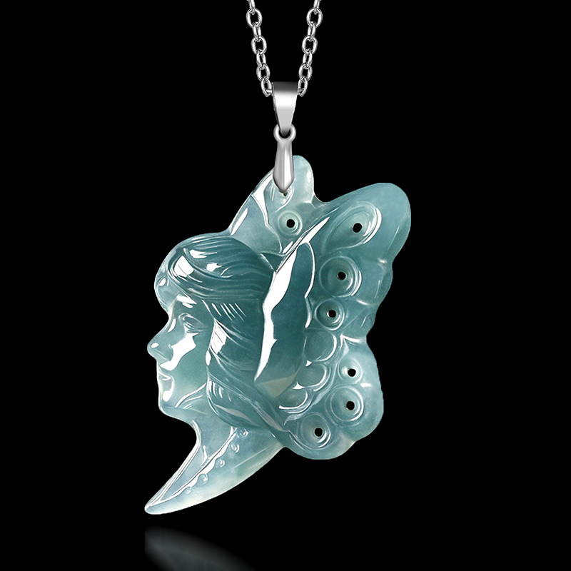 قلادة فراشة من اليشم الأزرق ال - مراجعة Butterfly Pendant Necklace وسعره